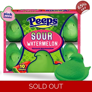 Peeps Sour Watermelon Chicks 10 Green Chick 85g Pack